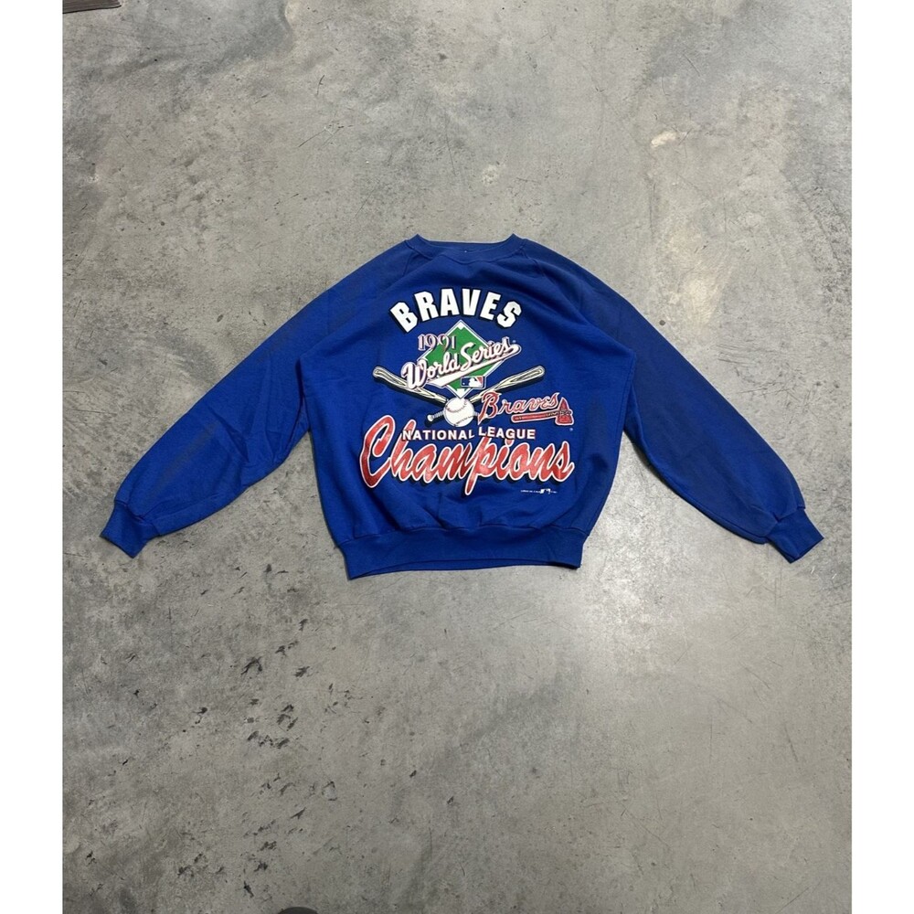 Atlanta Braves 1991 World Series Crewneck Sweatshirt Sz XL MLB Baseball 90s VTG
